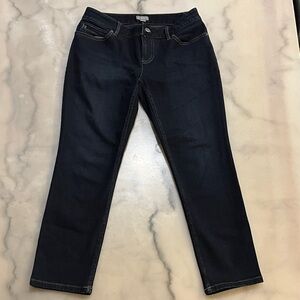 J. Jill Dark Blue Straight Leg Ankle Stretch Petite Women's Jeans